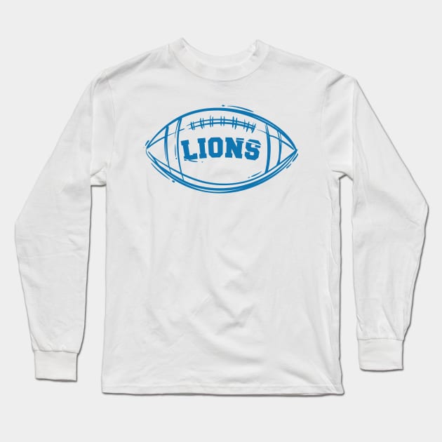 Detroit Lions Long Sleeve T-Shirt by Qogl